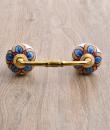 Red,Turquoise and Yellow Colored design Ceramic Pull