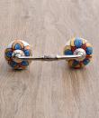 Red,Turquoise and Yellow Colored design Ceramic Pull