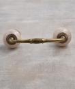 Cracked Cream Ceramic Cabinet Knob