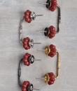 Dark Red Ceramic Knob