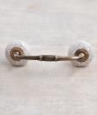 Cracked White Ceramic Cabinet Knob