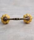 Cracked Yellow Ceramic Cabinet Knob