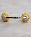Cracked Yellow Ceramic Cabinet Knob