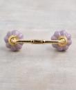 Cracked Purple Ceramic Cabinet Knob