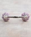 Cracked Purple Ceramic Cabinet Knob