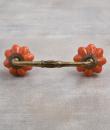 Cracked Orange Ceramic Cabinet Knob