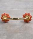 Cracked Orange Ceramic Cabinet Knob