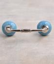 Cracked Turquoise Ceramic Cabinet Knob