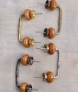 Brown Floral Embossed Design Kitchen Cabinet Pull