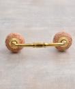Light Brown Embossed Design Ceramic Cabinet Pull