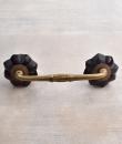 Dark Purple Floral Glass Cabinet Pull