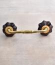 Dark Purple Floral Glass Cabinet Pull