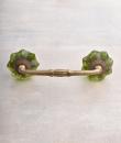Light Green Floral Kitchen Cabinet Glass Pull