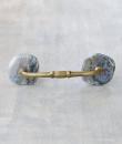 Agate Natural Gemstone Cabinet Furniture Pull - Green and Grey Shade