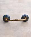  Turquoise Flower Ceramic Wardrobe Cabinet Pull