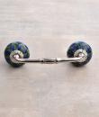 Turquoise Flower Ceramic Wardrobe Cabinet Pull