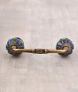  Yellow Floral Ceramic Cabinet Melon Pull