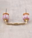 Striped Ceramic Rounded Bathroom Melon Pull
