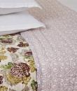  Caroline Brown Hand Screen Print Cotton Quilt