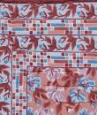  Italian Rose Blue and Brown Hand Screen Print Cotton Quilt