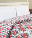  Tropicana Black and Red Hand Block Print Cotton Quilt