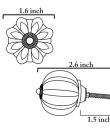 KPS-9025 - Turquoise Flower and White Base Ceramic knob
