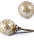 Silver Antique Metallic Glass Cabinet Knob