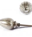 Silver Antique Metallic Glass Cabinet Knob