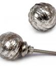 Silver Antique Metallic Glass Cabinet Knob