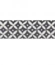 White flower with Black base Tile (2x6)