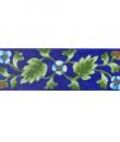 Turquoise saiding flower and Lime Green leaf with Blue base Tile (2x6)