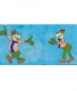 Two cartoon with turqouise tile