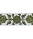 Lime Green Flowers and Leaf with White Base Tile