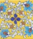Turquoise Flower amd Yellow Tile