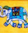 Elephant Design ON Yellow Base Tile