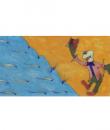  Cartoon design on Yellow and Turquoise Base Tile 