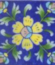 Yellow Flower and Green Shaiding leaf with Blue Base