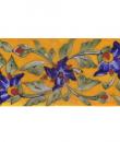 Blue and Brown Flowers and Green Shaiding leaf with Yellow Base Tile3