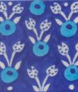 Turquoise and Blue Round and White leaf with Blue Base Tile