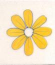 Yellow Flower and White Base Tile