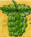 Green Color Grapes Design On Yellow Base Tile
