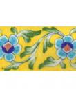 Two Turquoise Flowers On Yellow Base Tile