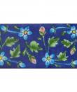 Yellow and Turquoise Flowers and Lime Green leaf with Blue Base Tile