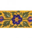 Blue,Brown and Yellow Flower and Green leaf with Yellow base Tile-01