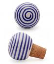 White and Blue color line design  wine bottle stoppers.