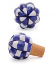 White and Blue color design wine bottle stoppers.