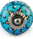 Turquoise Knob with white dots