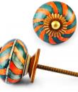 Dark Green and orange colour knob