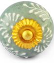 White Embossed design with Green Colour Ceramic knob