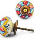 Multicolour Colour Flower Ceramic Knob
